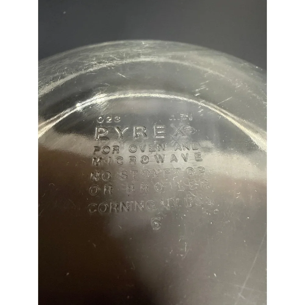 Pyrex 023‎ Clear Glass 1.5 Quart Round Casserole Dish with Handles USA Made
